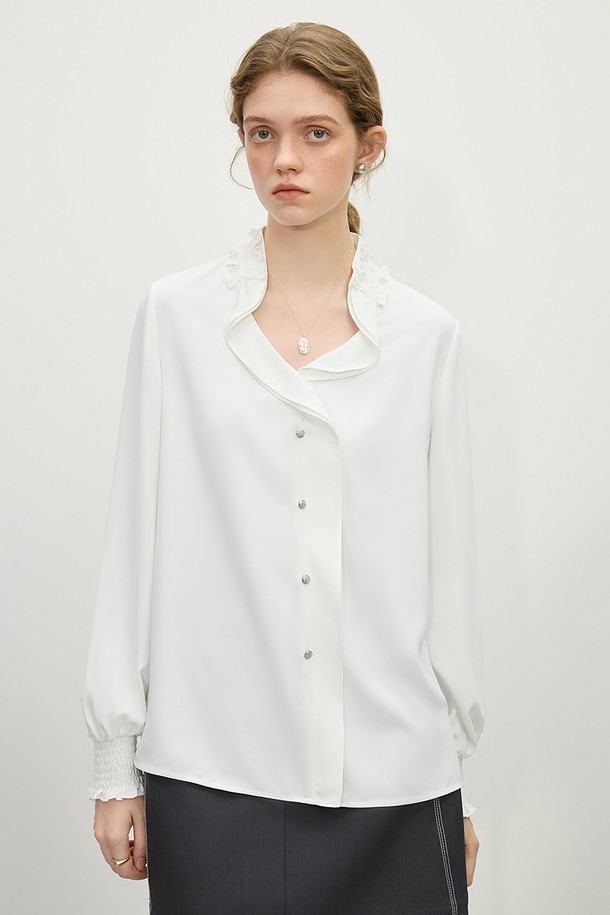 WE'DEE - 셔츠 - WD_Frill collar puff sleeve shirt