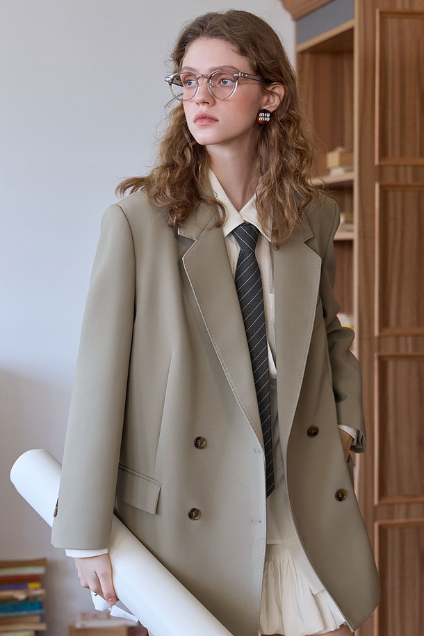 WE'DEE - 자켓 - WD_Double-breasted jacket_LIGHT BEIGE