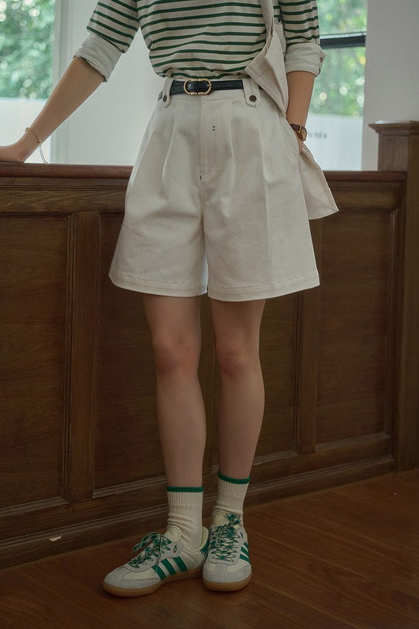 Simple Retro - 쇼트팬츠 - SR_High waist a-line half pants