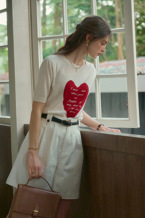 Simple Retro - 스웨터 - SR_Graffiti color-blocked love top