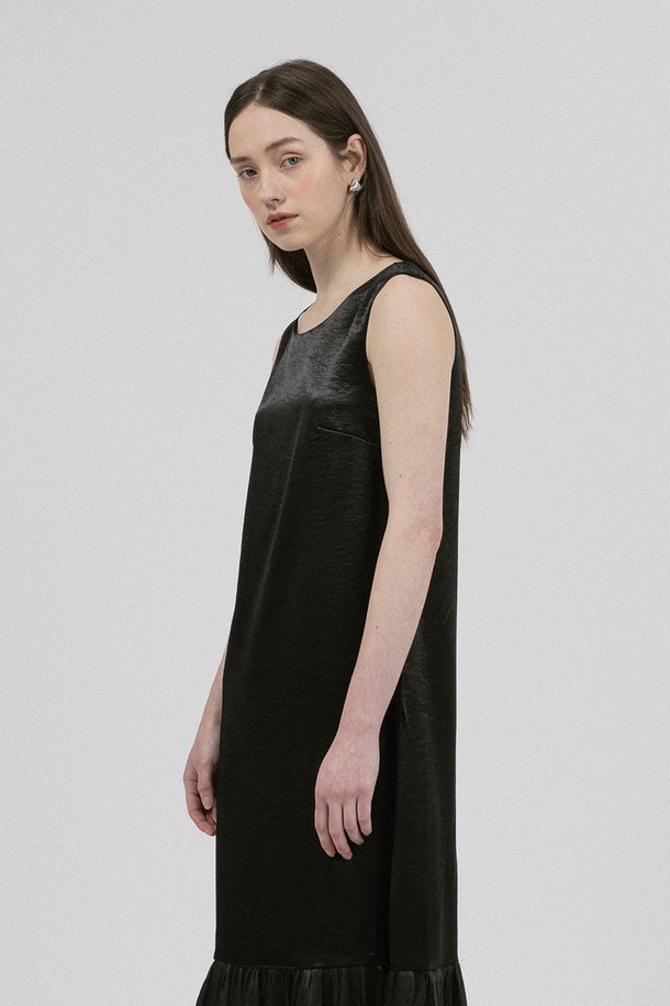 WE'DEE - 민소매 원피스 - WD_Mesh lace hem dress_BLACK