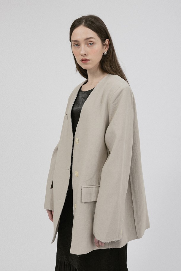 WE'DEE - 자켓 - WD_Base loose jacket_LIGHT BEIGE