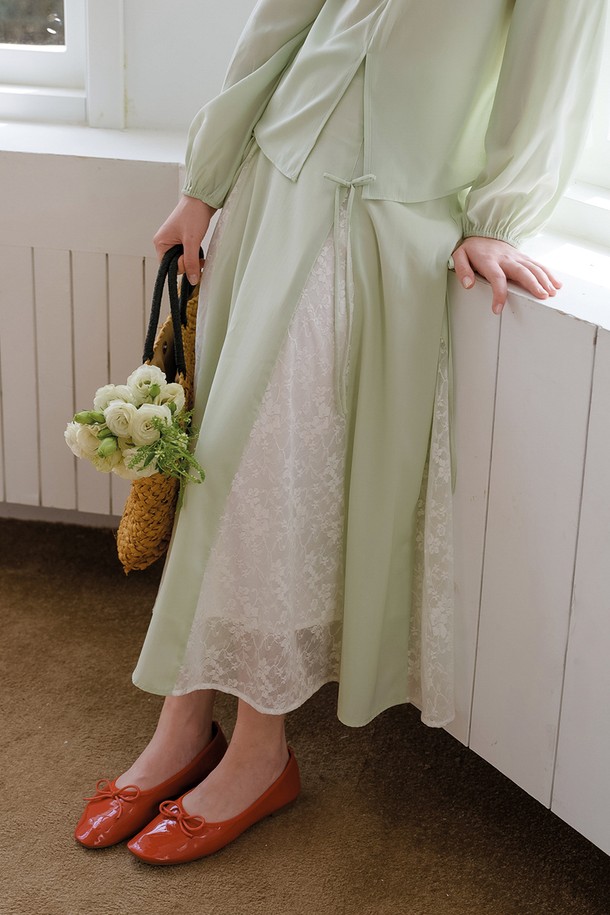 Cest Moidew - 롱스커트 - Cest_Pastoral lace ribbon skirt
