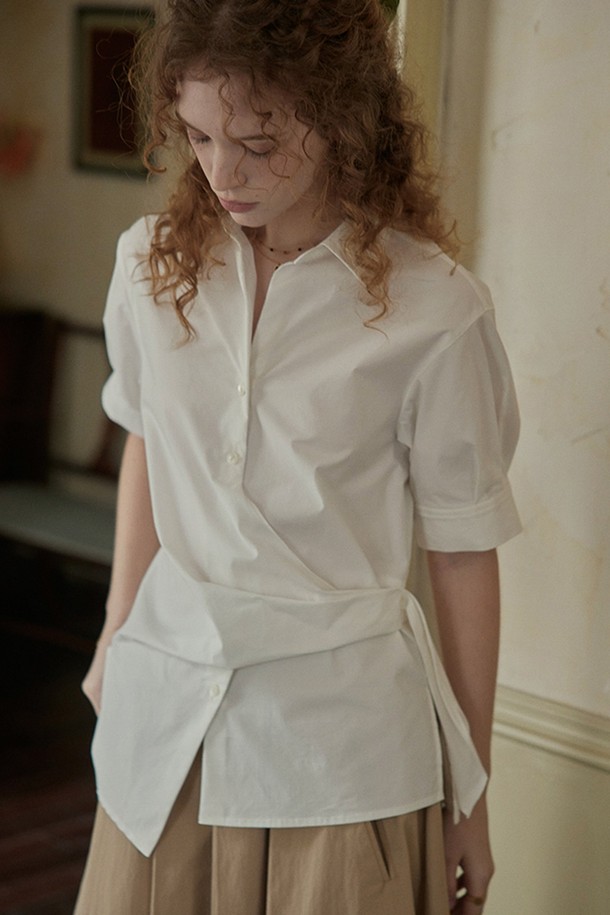 Proud Mary - 셔츠 - Side button white shirt