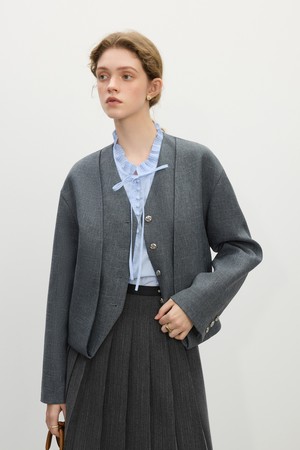 WD_Collarless suit jacket