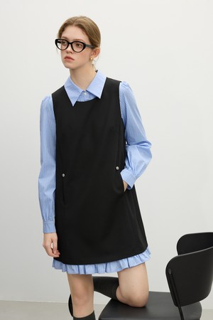 WD_Fake two-piece shirt dress