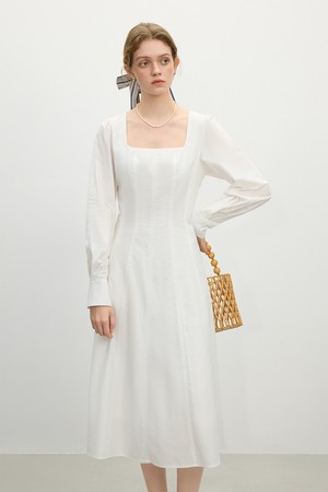 WD_Square neck cotton dress