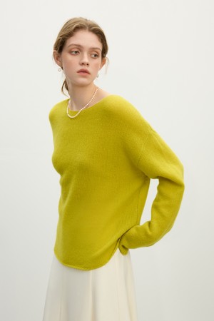 WD_Loose boat neck knit top