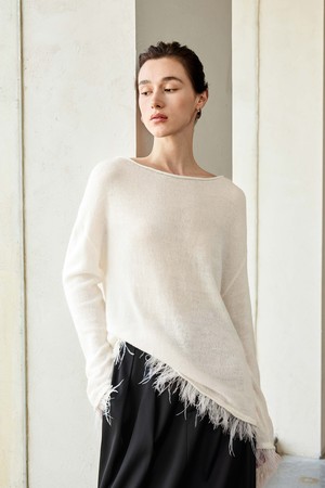 YY_Azy high-end tassel sweater top