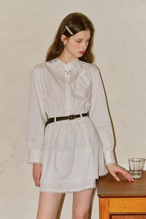 Cest_White shirt mini dress