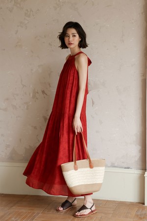 LS_Sling halter neck dress_RED