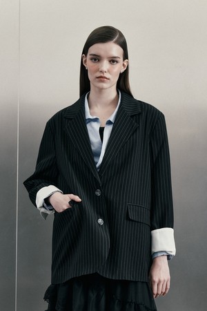 IT_Striped suit jacket_BLACK