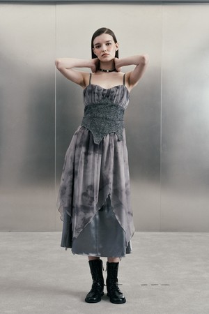 IT_Pattern sling gauze dress_GRAY