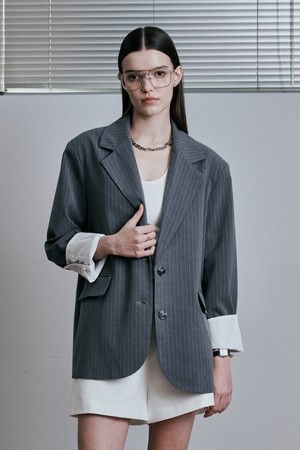 BA_Striped suit jacket_GRAY