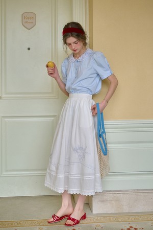 SR_Cotton angel embroidery skirt