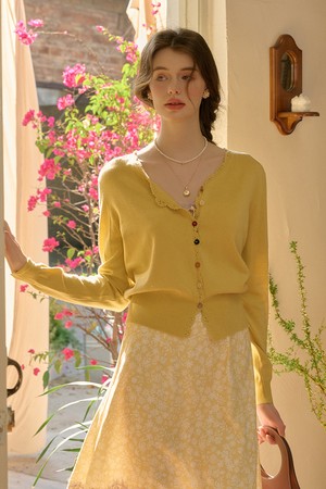 SR_Gentle yarn knitted cardigan_3color