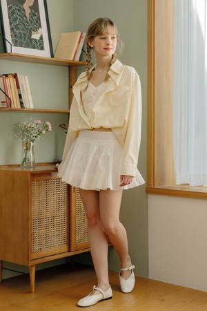 DD_Pleated mini skirt_WHITE