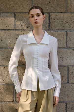 YY_Waist niche slim sleeve shirt