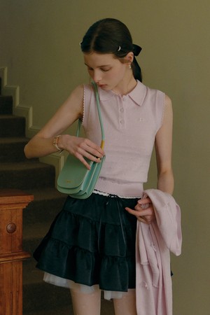 Cest_Pink collar sleeveless top