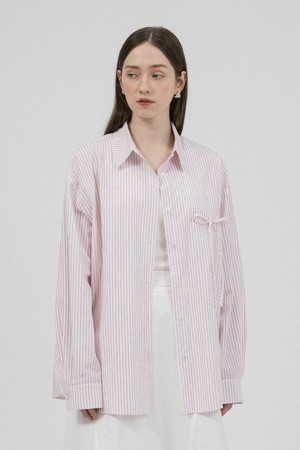 WD_Vertical pattern bow blouse_PINK