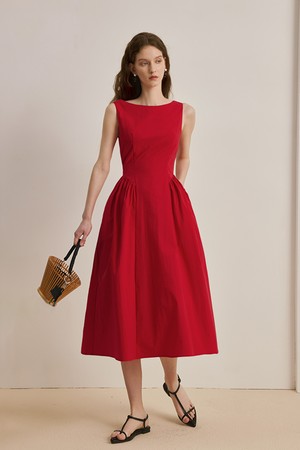 Waist sleeveless dress_3color