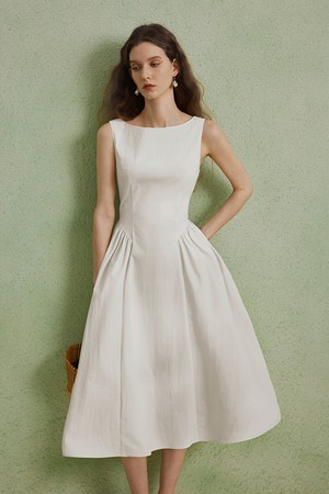 Waist sleeveless dress_3color