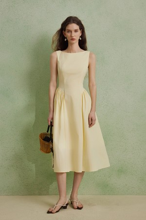 Waist sleeveless dress_3color