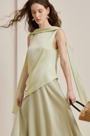 Design ribbon sleeveless top_2color