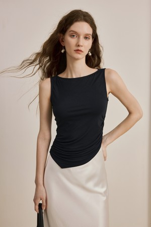 Irregular pleated camisole_2color