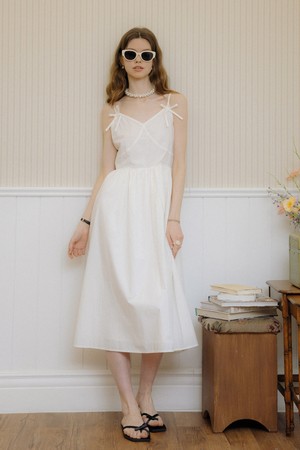 Ribbon sling dress_WHITE