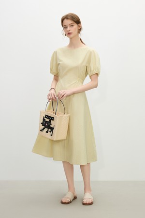 WD_Spring puff sleeve dress_3color