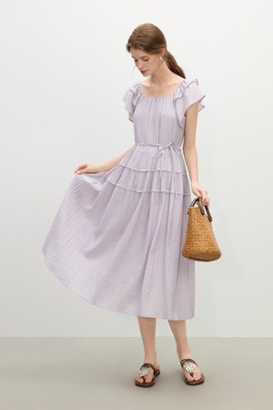 WD_Elegant frill sleeve dress