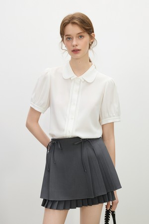 Double-layer doll collar shirt