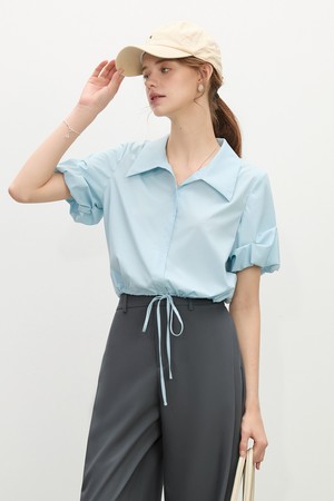 Puff sleeve collar blouse_3color
