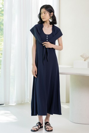 Sleeveless button dress_2color