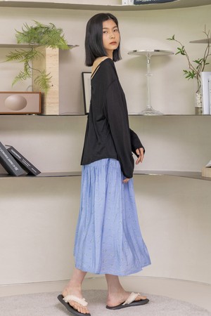 Blue flower skirt_BLUE