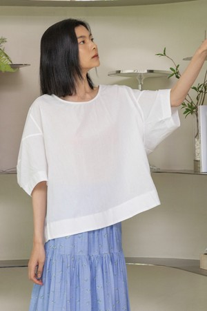 Summer loose blouse_WHITE