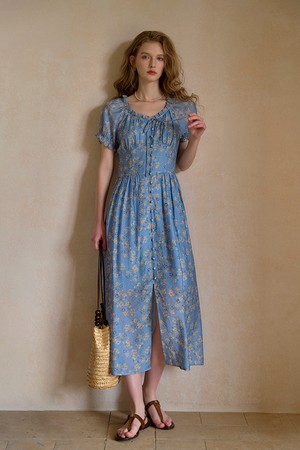 Breathable cotton floral dress