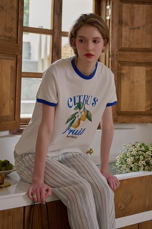 Fruit print short sleeve top