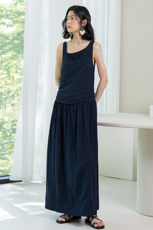 Elegant sleeveless dress_NAVY