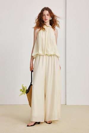 Wide-leg casual pants