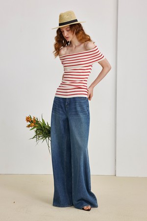 Waist slim wide-leg pants_2color