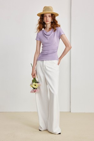 Waist slim wide-leg pants_2color