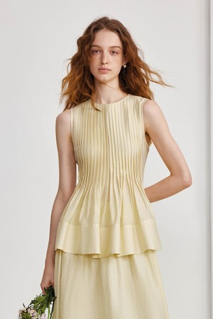 Press-pleated design top_2color