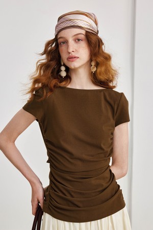 Pleated pure desire top_2color
