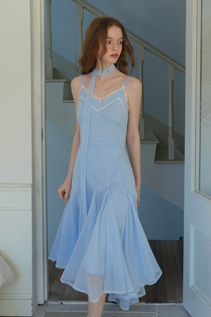 Mermaid chiffon camisole dress