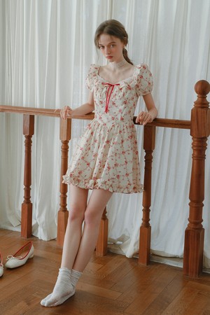 Floral two-way ruffled dress