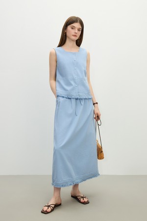 Tassel banding skirt_2color