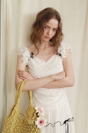 Pure white lace cropped top