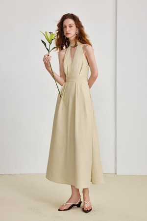 Temperament halterneck dress